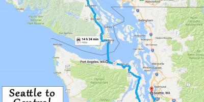 Isola di Vancouver mappa distanze di guida