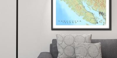 Mappa dell'isola di vancouver wall