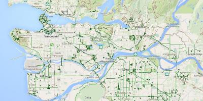 Mappa della metropolitana di vancouver, escursioni in bicicletta