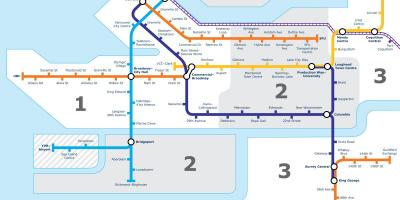 Vancouver bc mappa dei trasporti pubblici