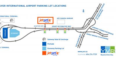 Vancouver parcheggio in aeroporto mappa