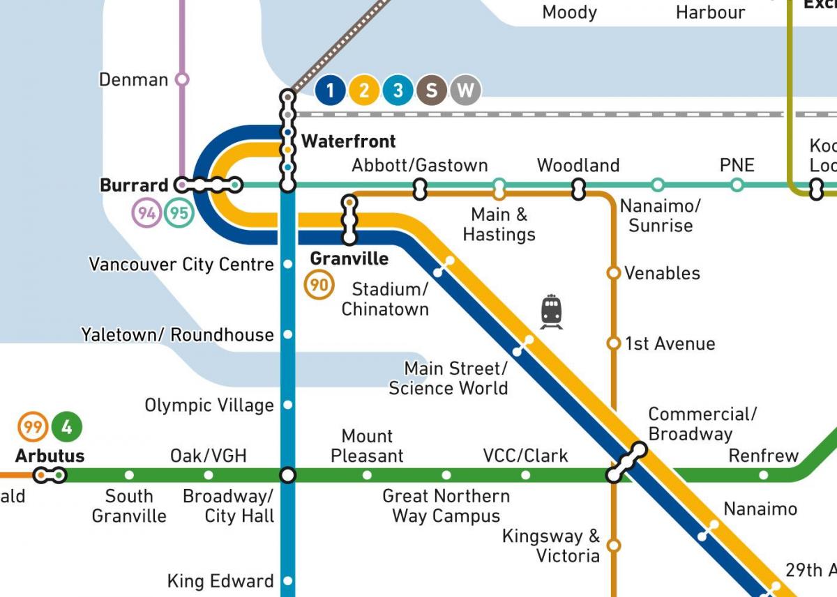 Mappa di burrard stazione