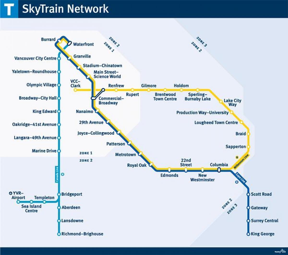 linea skytrain mappa