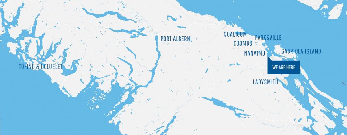 Mappa di coombs isola di vancouver 