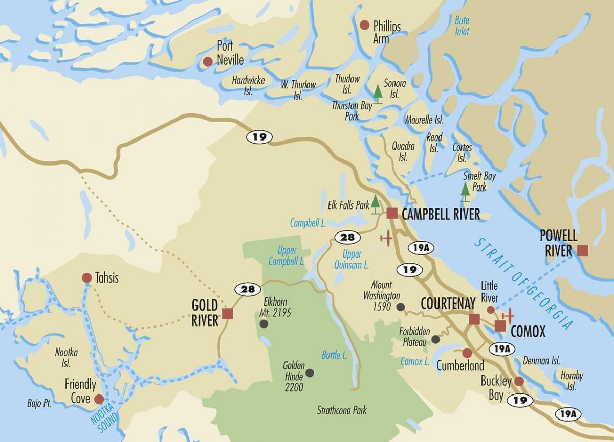 campbell river mappa isola di vancouver