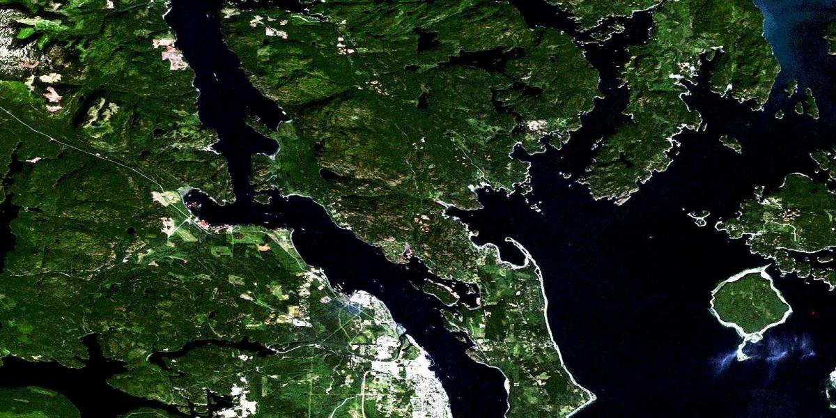 Mappa dell'isola di vancouver satellitare