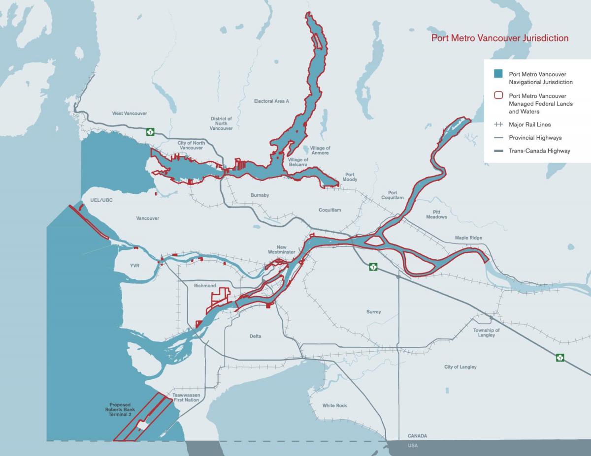 Mappa del porto di vancouver 