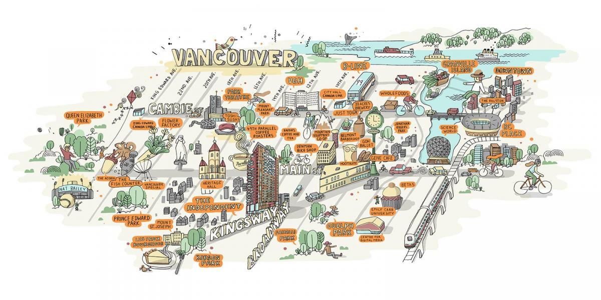 mappa dei ristoranti a vancouver