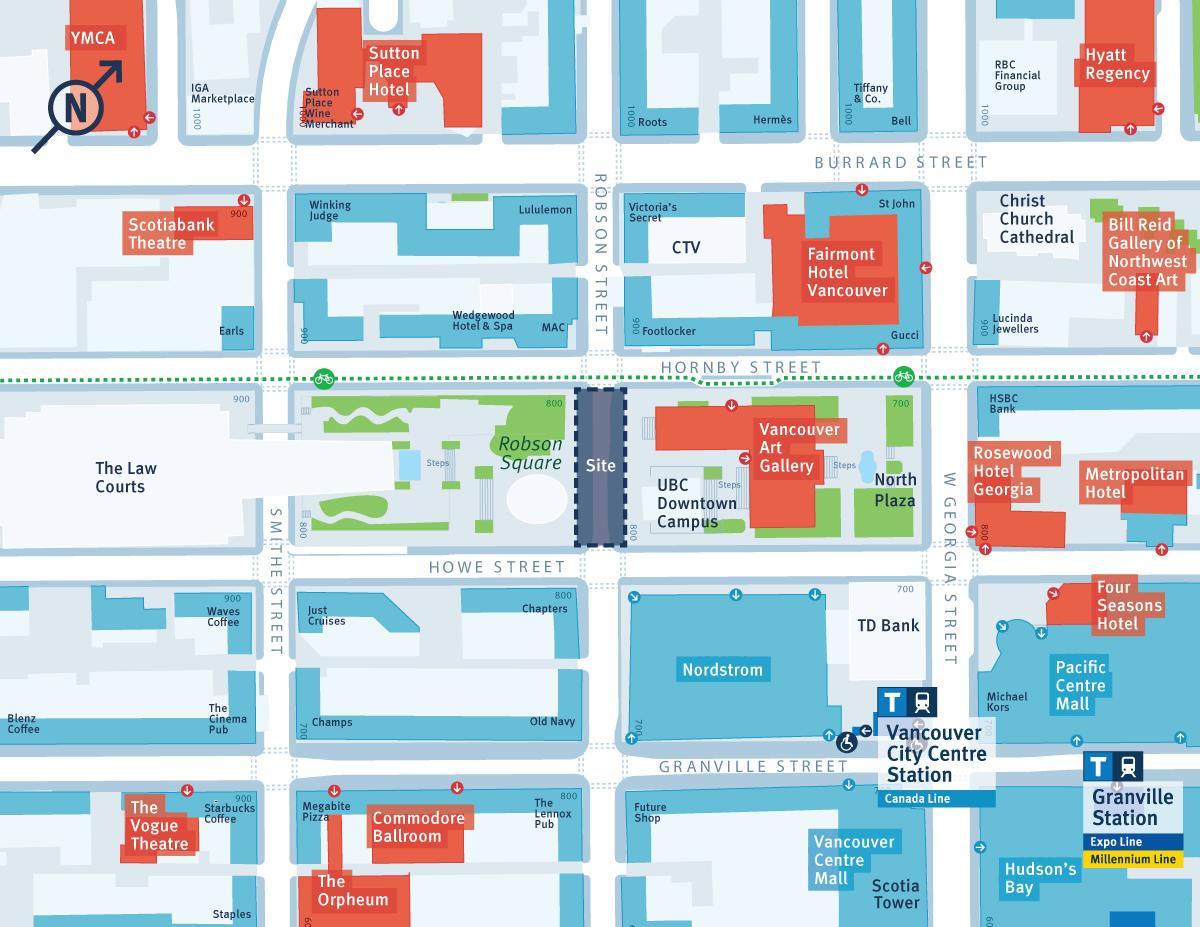 mappa di robson street, vancouver