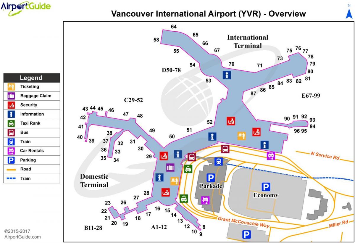 vancouver bc aeroporto mappa