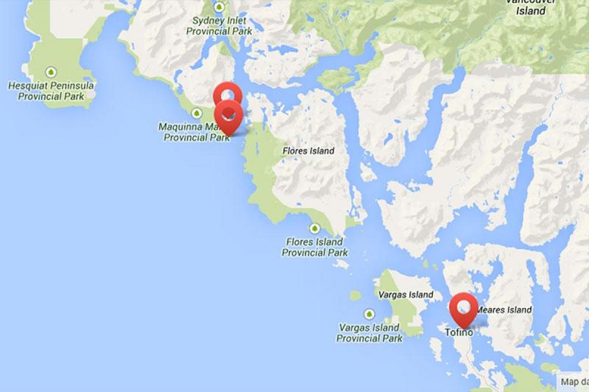 Mappa di vancouver island hot springs