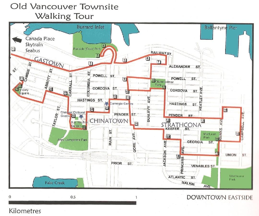 vancouver tour a piedi mappa
