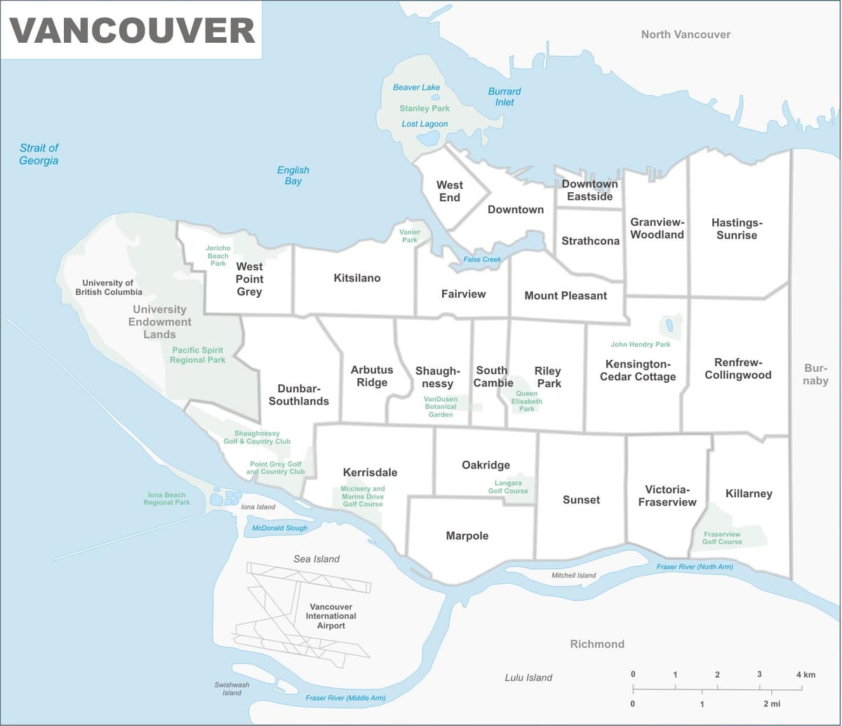 Mappa di vancouver proprietà
