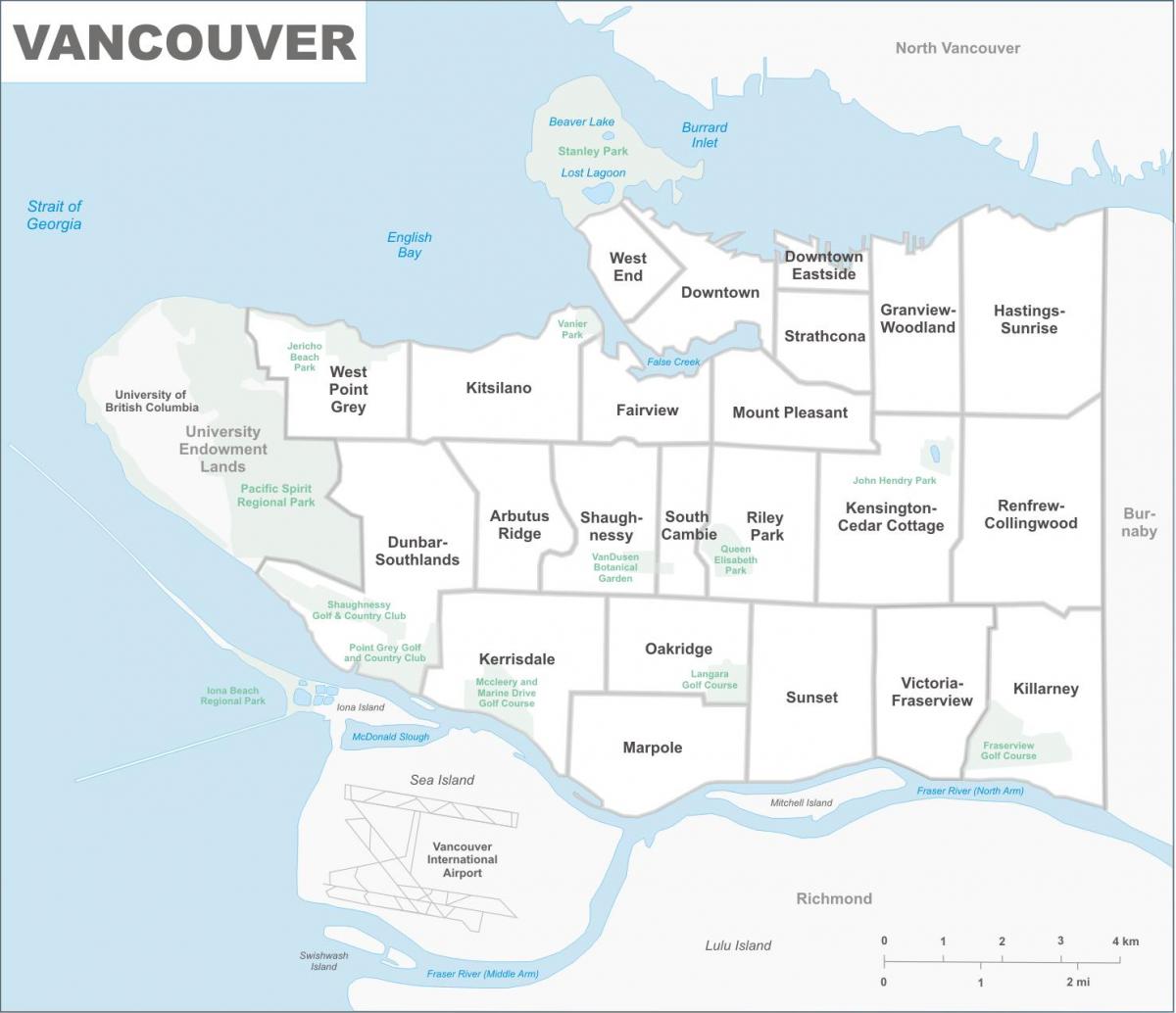 Mappa di vancouver proprietà