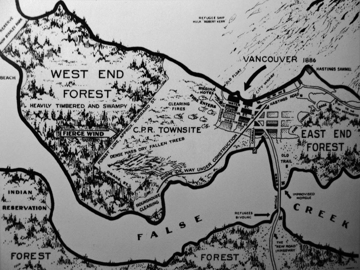 Mappa di vecchia vancouver