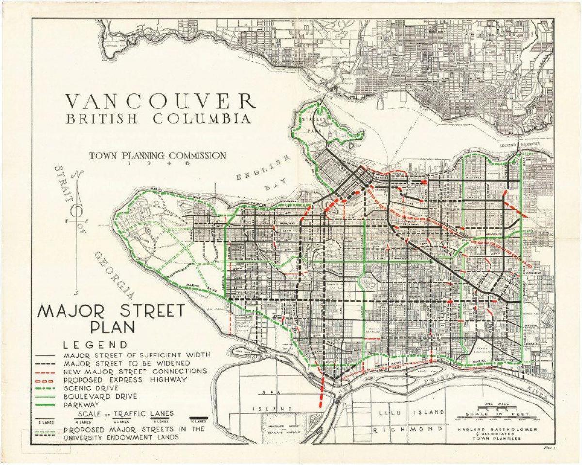 Mappa di vancouver vintage