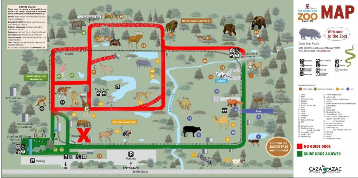 Mappa di vancouver zoo