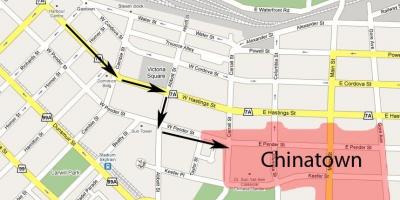Mappa di chinatown vancouver