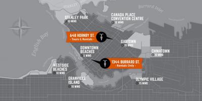 Mappa di ciclo e guida isola di vancouver