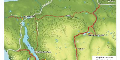 Mappa dell'isola di vancouver grotte