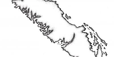 Mappa dell'isola di vancouver contorno