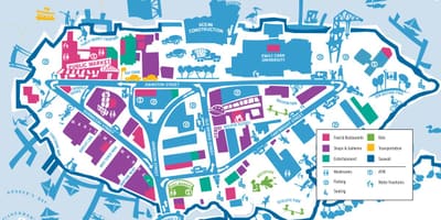 Mappa di isola di granville vancouver