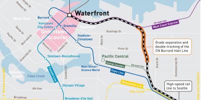 Mappa della stazione di waterfront vancouver