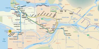 Mappa della metropolitana di vancouver