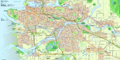 Mappa della città di vancouver bc canada