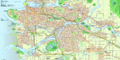Mappa della città di vancouver bc canada