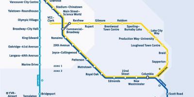 Mappa di vancouver bc stazione ferroviaria
