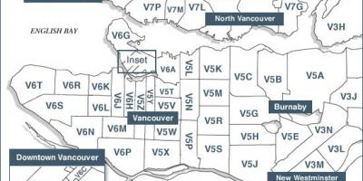 Isola di Vancouver, codici di avviamento postale mappa
