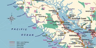 Mappa di vancouver island campground 