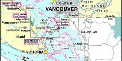 Isola di Vancouver traghetti mappa