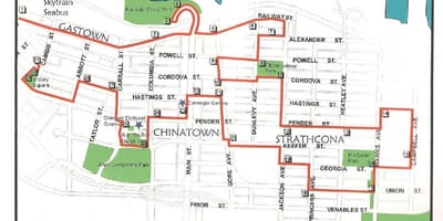 Vancouver tour a piedi mappa